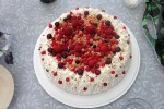 Cake with season berries from the garden.